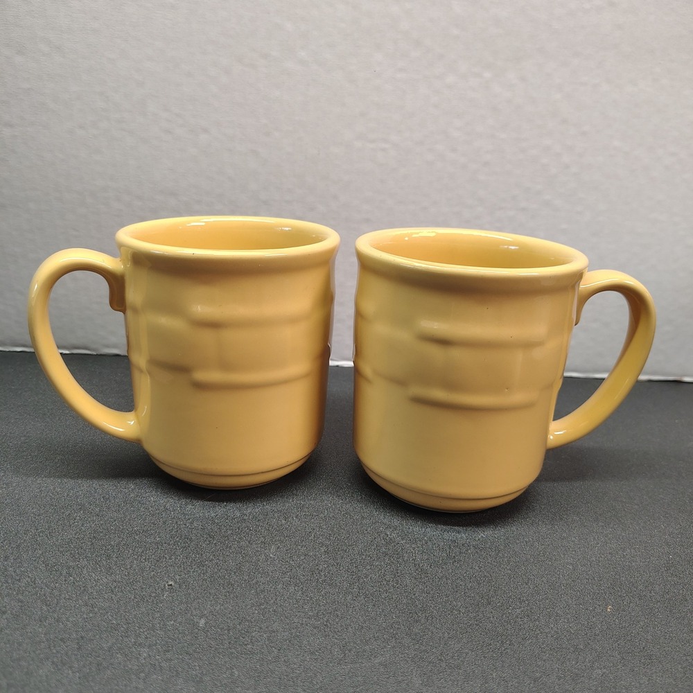 Longaberger Coffee Mugs Woven Traditions Pottery Set of 2